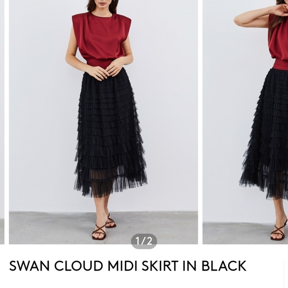 NWOT tiered tulle midi skirt - Picture 2 of 6